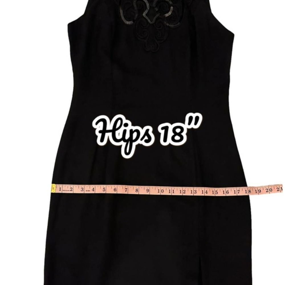 Vintage Jessica McClintock Gunne Sax Black Lace Detail Long Dress Size 11/12 - Picture 9 of 9